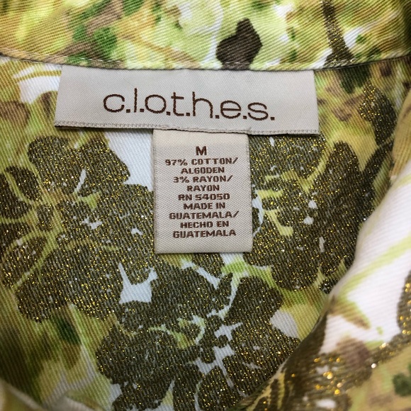 c.l.o.t.h.e.s. Floral Print Button Front Denim Jacket Size M - Picture 12 of 13